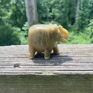 Soapstone elephant carving